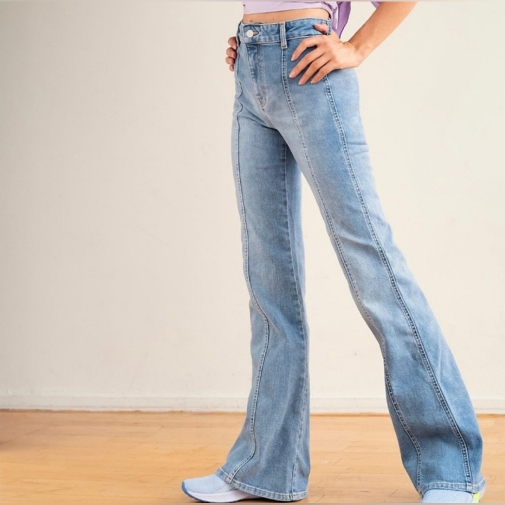 EUC Free People We the Free Seasons in the Sun Sunrise Flare Jeans - Picture 2 of 11